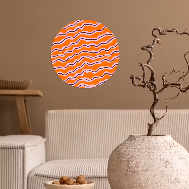 Behangcirkel - Retro - Golvend - Oranje — 2