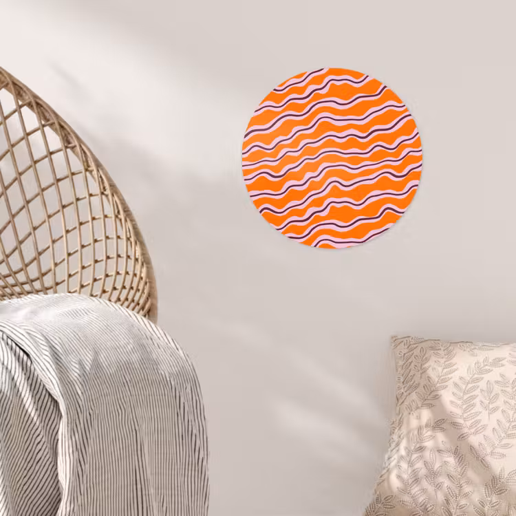 Behangcirkel - Retro - Golvend - Oranje — 5