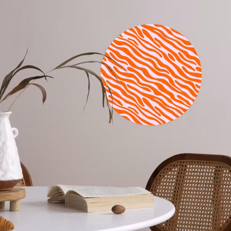 Behangcirkel - Strepen - Dynamisch - Oranje — 4