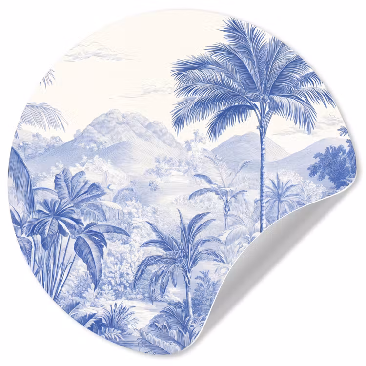 Behangcirkel - Tropisch - Jungle - Blauw — 1