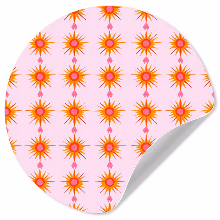Behangcirkel - Zon - Motief - Roze — 1