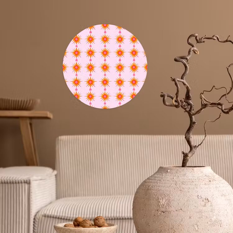 Behangcirkel - Zon - Motief - Roze — 2