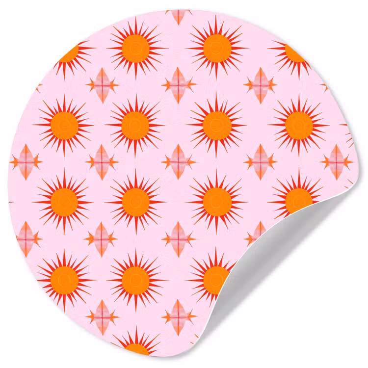 Behangcirkel - Zon - Patroon - Roze — 1