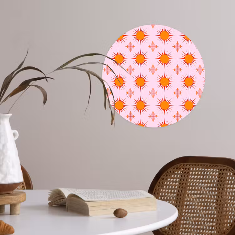 Behangcirkel - Zon - Patroon - Roze — 4