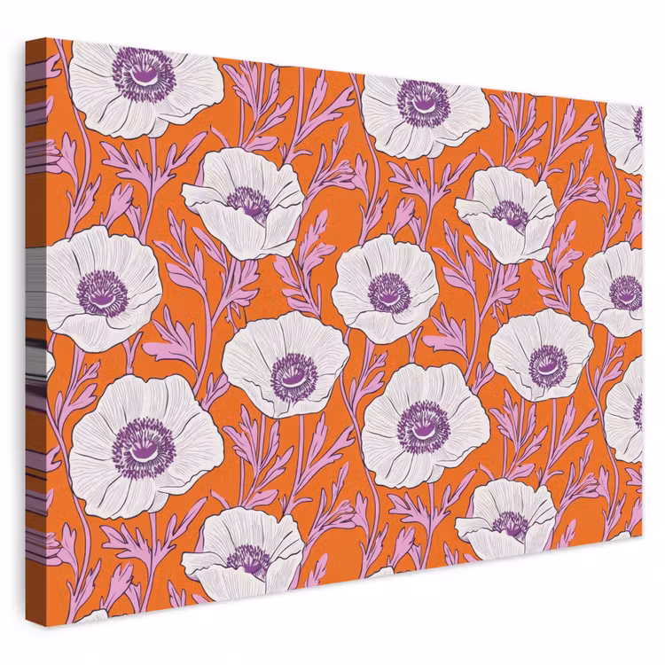 Buiten canvas - Bloemen - Grafisch - Oranje — 1