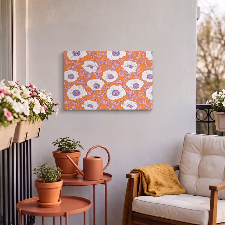Buiten canvas - Bloemen - Grafisch - Oranje — 4