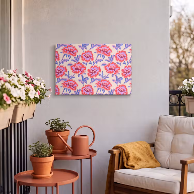 Buiten canvas - Bloemen - Patroon - Meerkleurig — 3