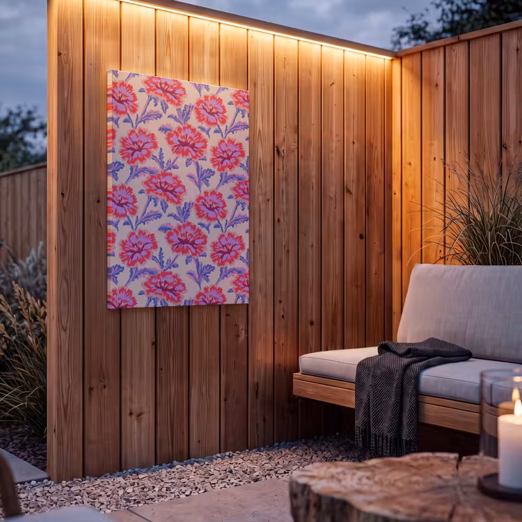 Buiten canvas - Bloemen - Patroon - Meerkleurig — 4