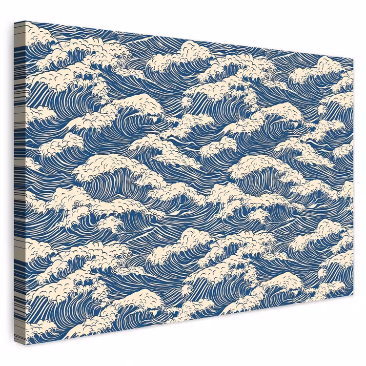 Buiten canvas - Golven - Klassiek - Blauw — 1