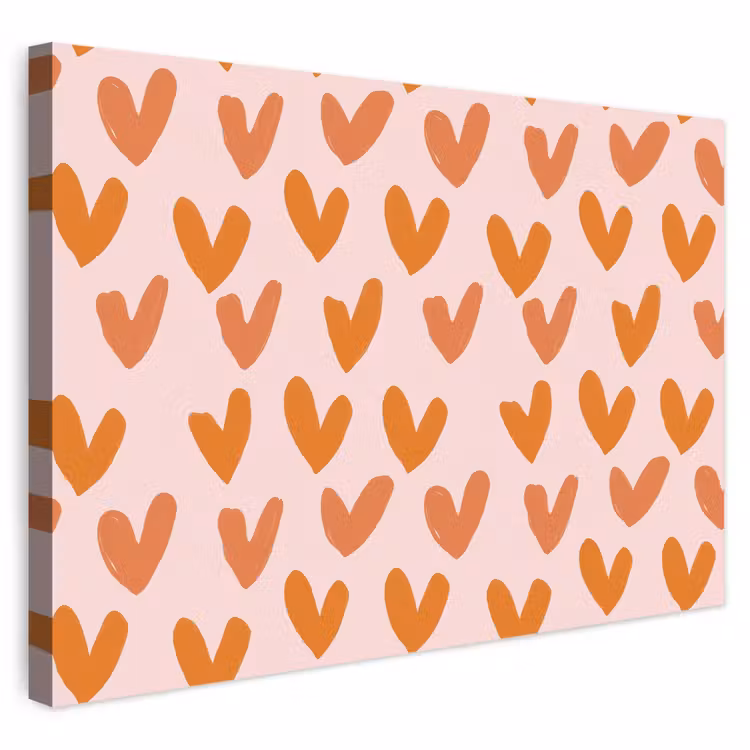 Buiten canvas - Hartjes - Getekend - Oranje — 1