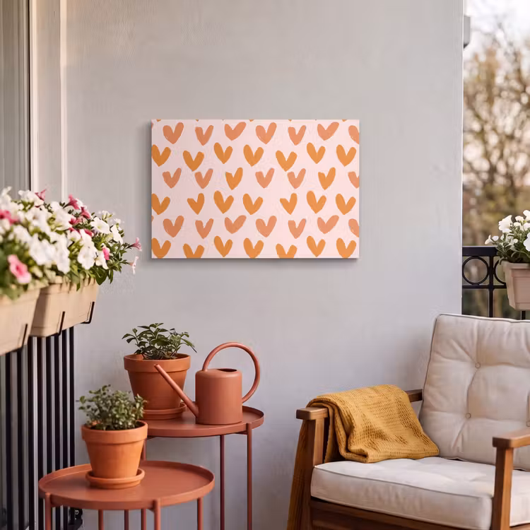 Buiten canvas - Hartjes - Getekend - Oranje — 4