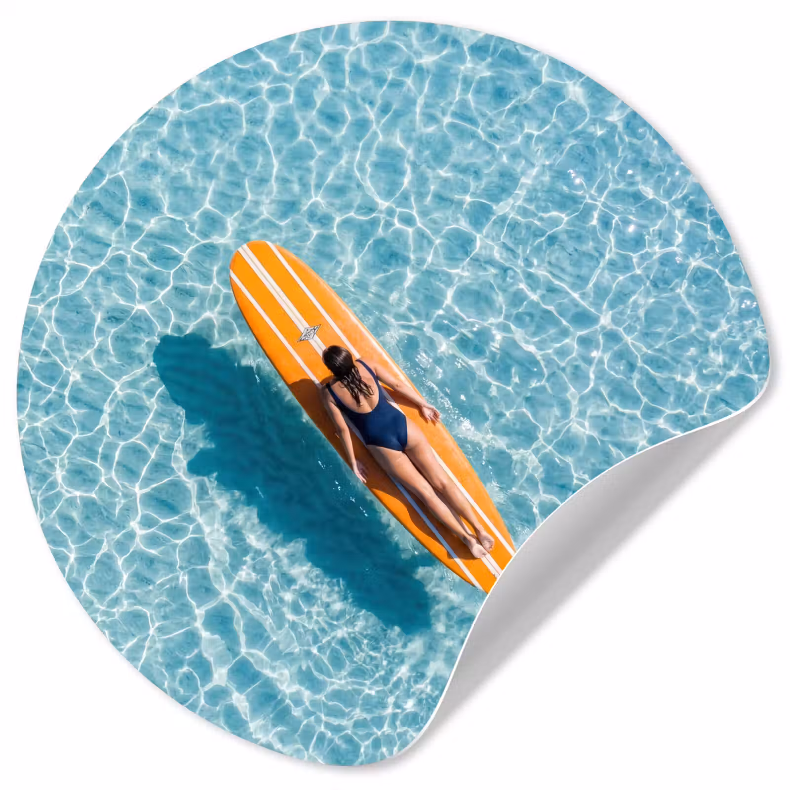 Behangcirkel - Surfboard - Water - Badpak - Oranje — 1