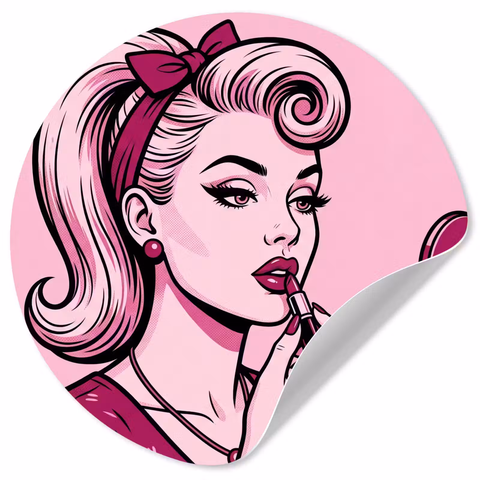 Behangcirkel - Vintage - Vrouw - Roze — 1