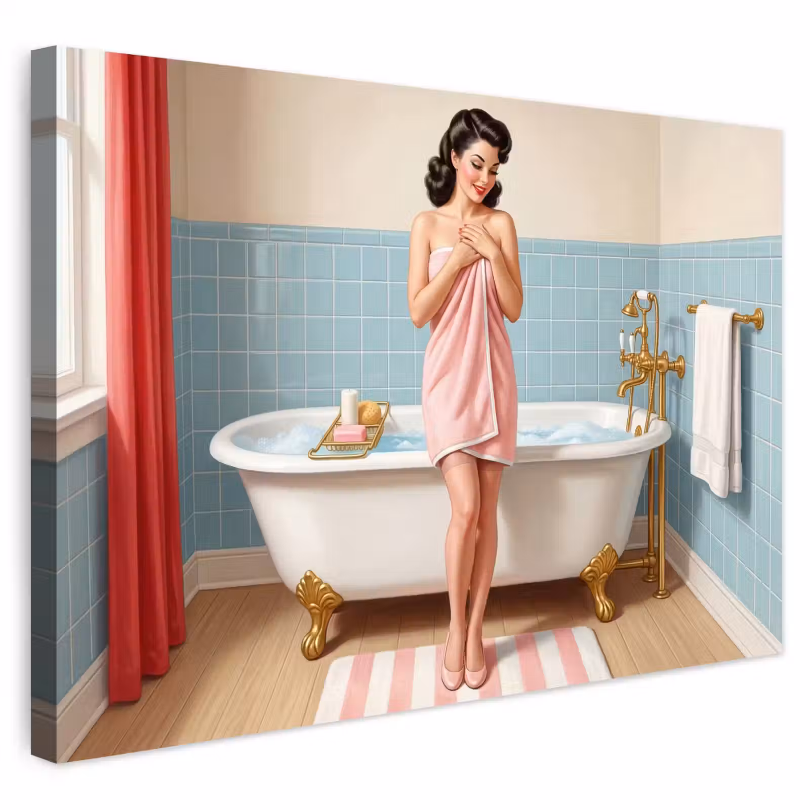 Buiten canvas - Badkamer - Vrouw - Roze — 1
