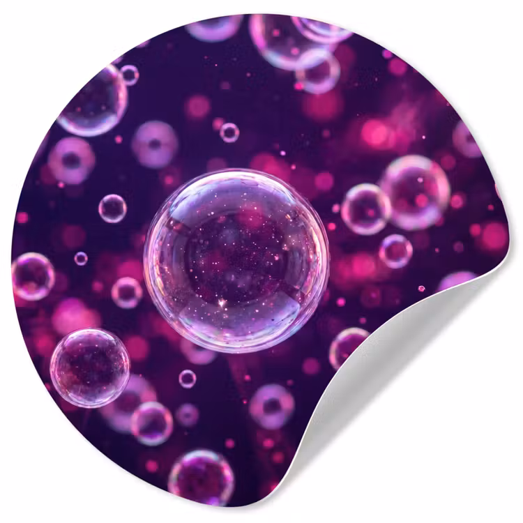 Behangcirkel - Paars - Bubbels - Schuim — 1