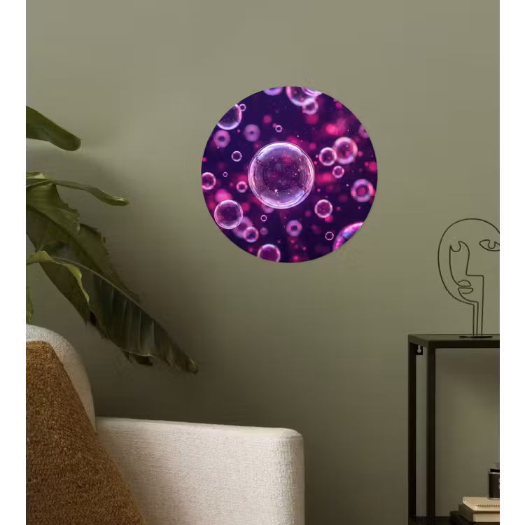 Behangcirkel - Paars - Bubbels - Schuim — 3