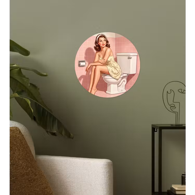 Behangcirkel - Roze - Retro - Vrouw — 3