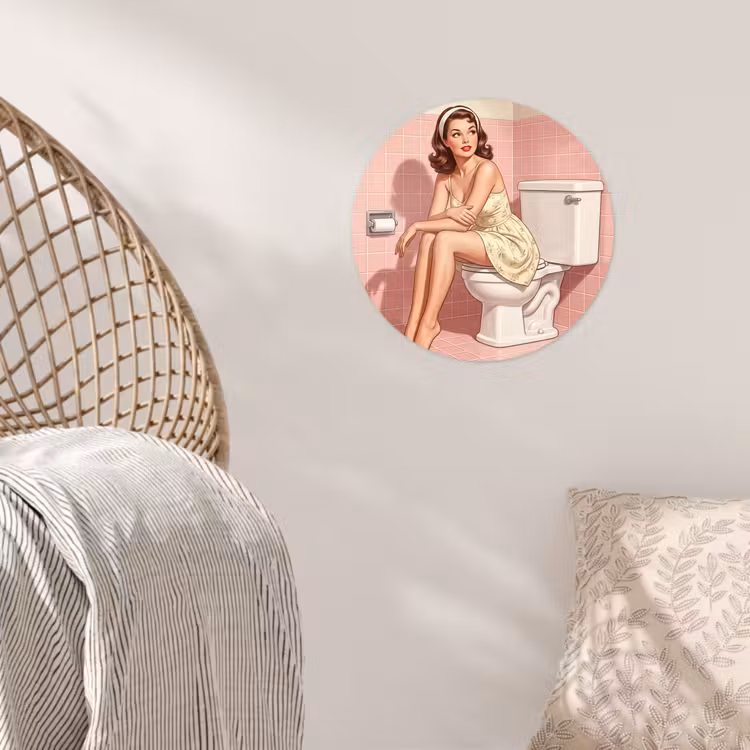 Behangcirkel - Roze - Retro - Vrouw — 5