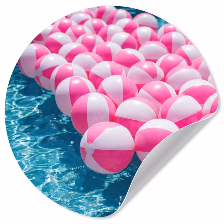 Behangcirkel - Strandballen - Roze - Water — 1