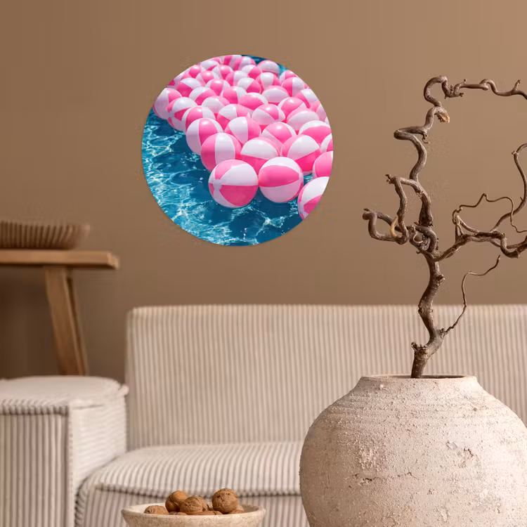 Behangcirkel - Strandballen - Roze - Water — 2