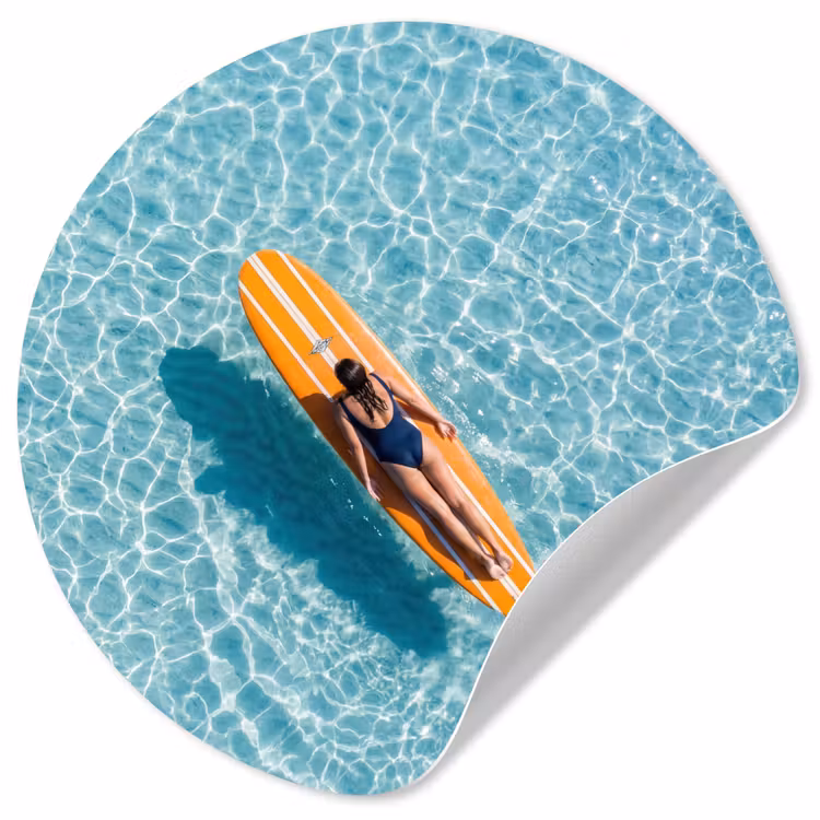 Behangcirkel - Surfboard - Water - Badpak - Oranje — 1