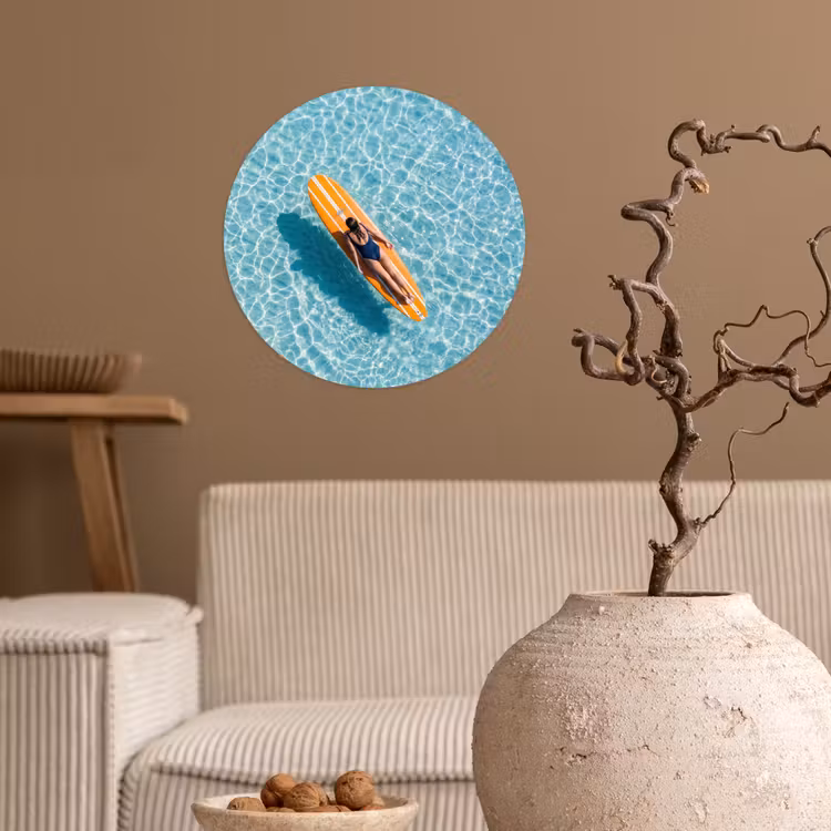 Behangcirkel - Surfboard - Water - Badpak - Oranje — 2