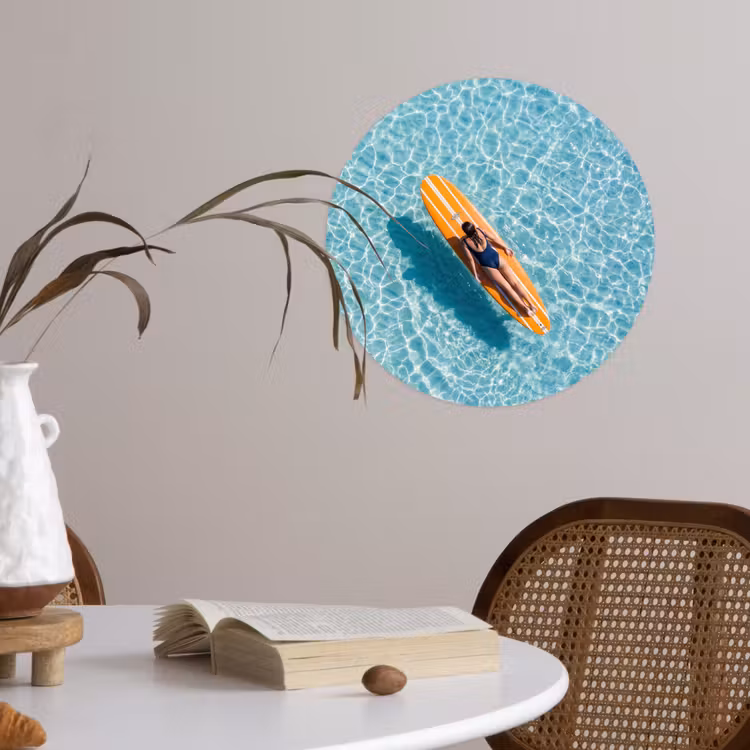Behangcirkel - Surfboard - Water - Badpak - Oranje — 4