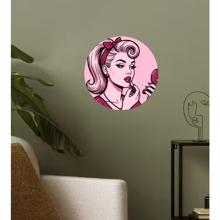 Behangcirkel - Vintage - Vrouw - Roze — 3