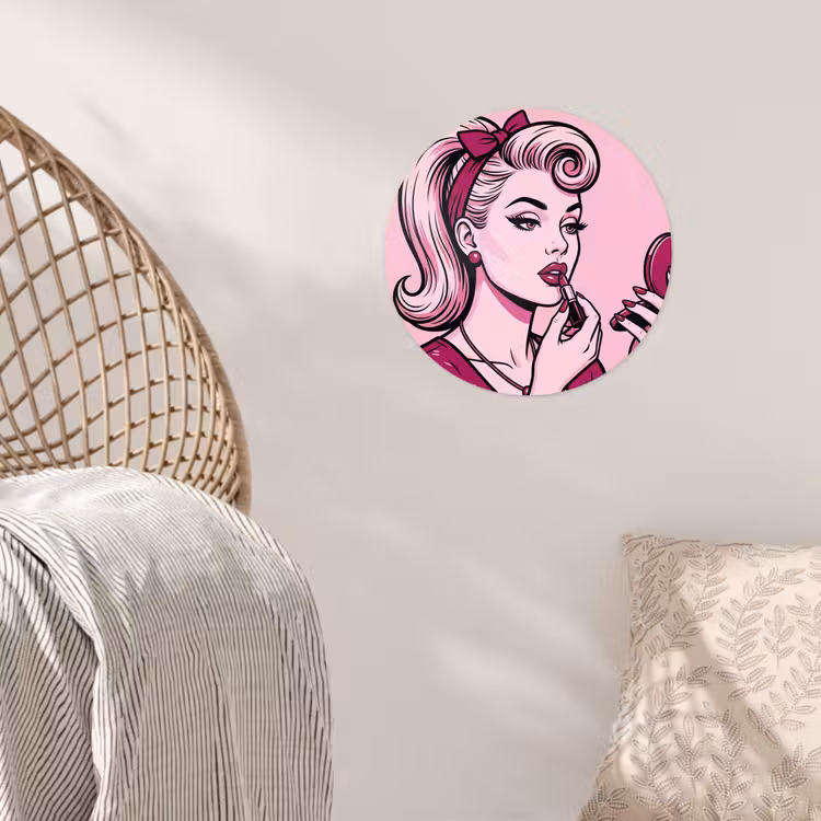 Behangcirkel - Vintage - Vrouw - Roze — 5
