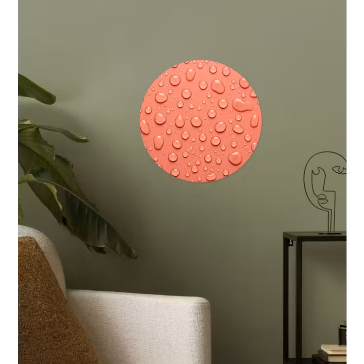 Behangcirkel - Water - Druppels - Roze — 3