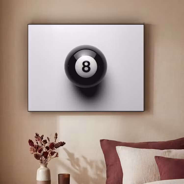 Art Frame - Biljartbal - Getal - Acht - Wit — 2