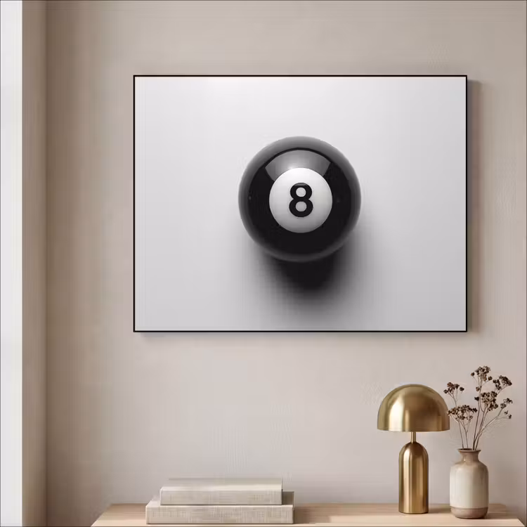Art Frame - Biljartbal - Getal - Acht - Wit — 3