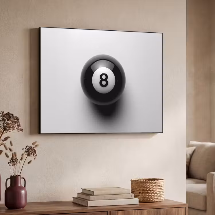 Art Frame - Biljartbal - Getal - Acht - Wit — 4