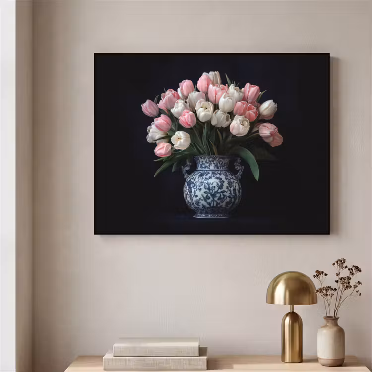Art Frame - Bloemen - Roze - Tulpen - Vaas — 3