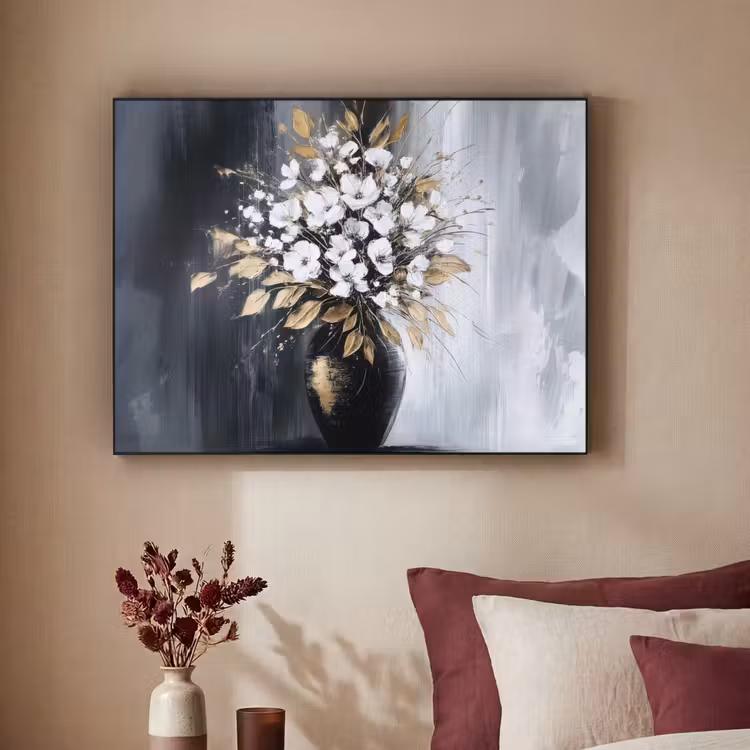 Art Frame - Bloemen - Wit - Vaas - Abstract — 2
