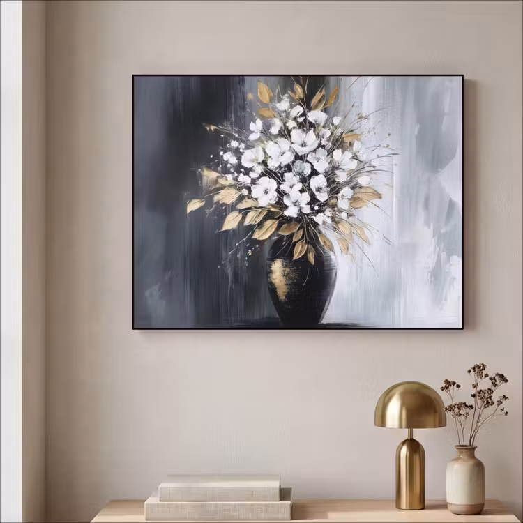 Art Frame - Bloemen - Wit - Vaas - Abstract — 3