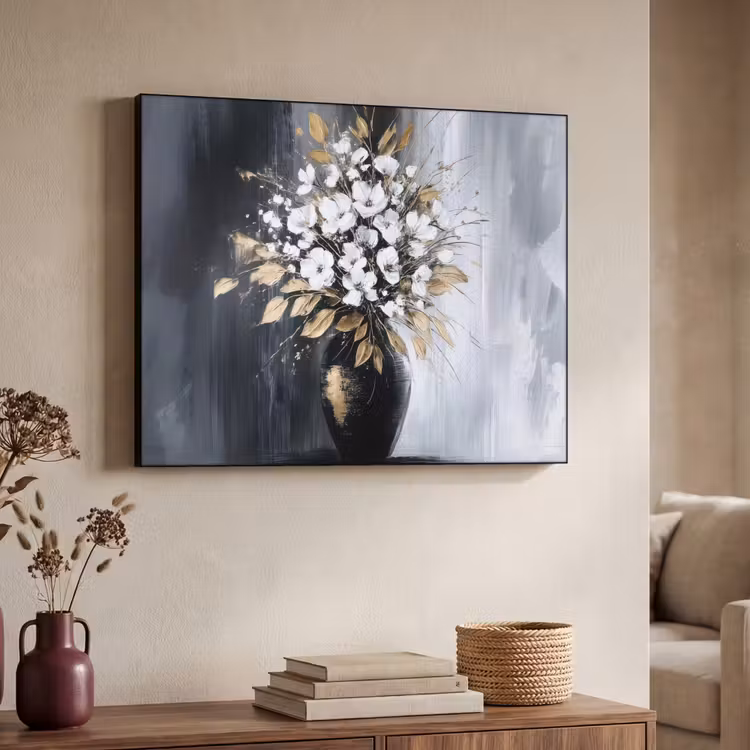 Art Frame - Bloemen - Wit - Vaas - Abstract — 4