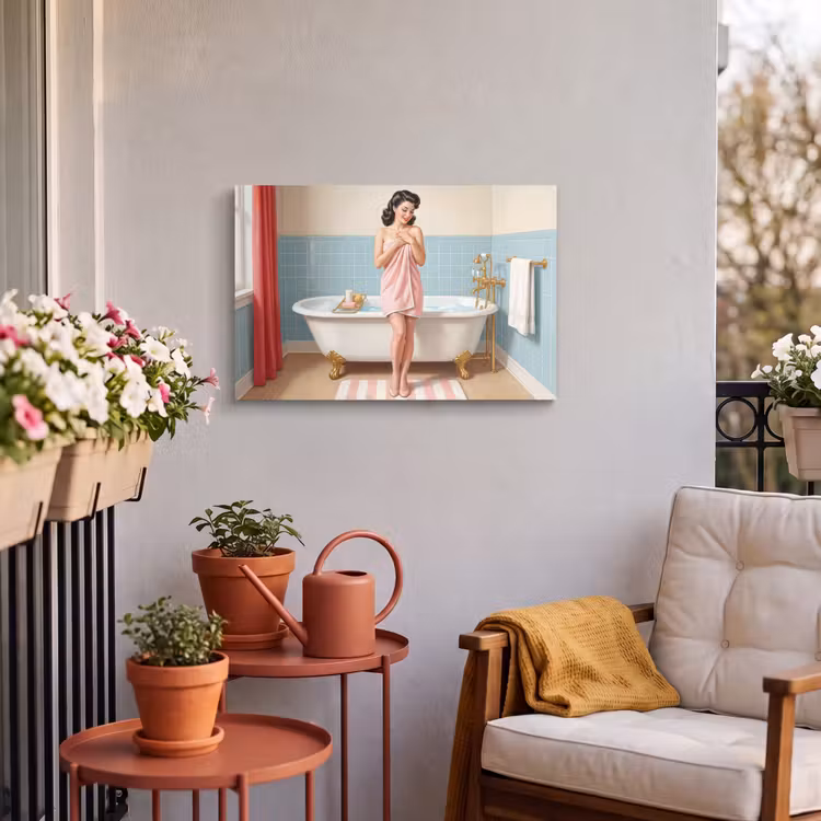 Buiten canvas - Badkamer - Vrouw - Roze — 4