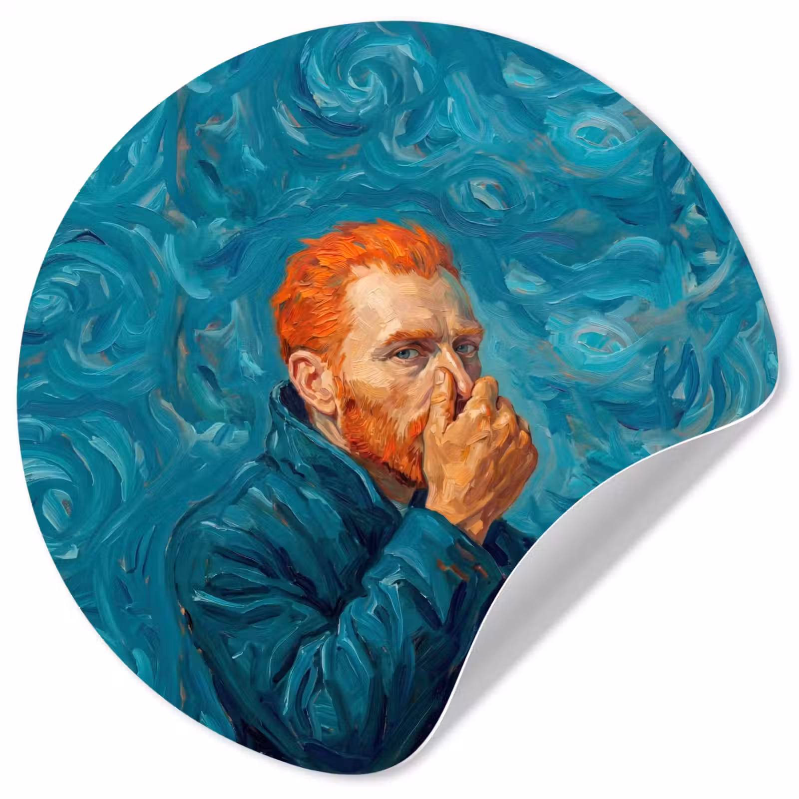 Behangcirkel - Portret - Klassiek - Blauw — 1