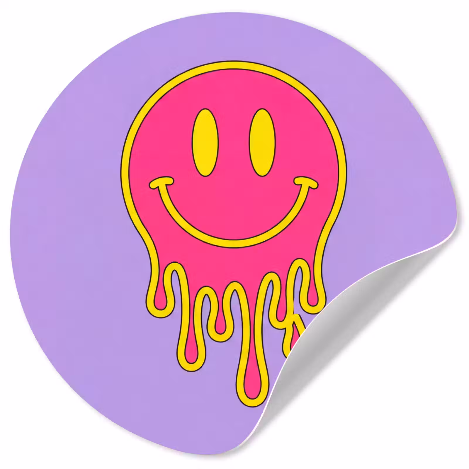 Behangcirkel - Smiley - Drip - Neon — 1