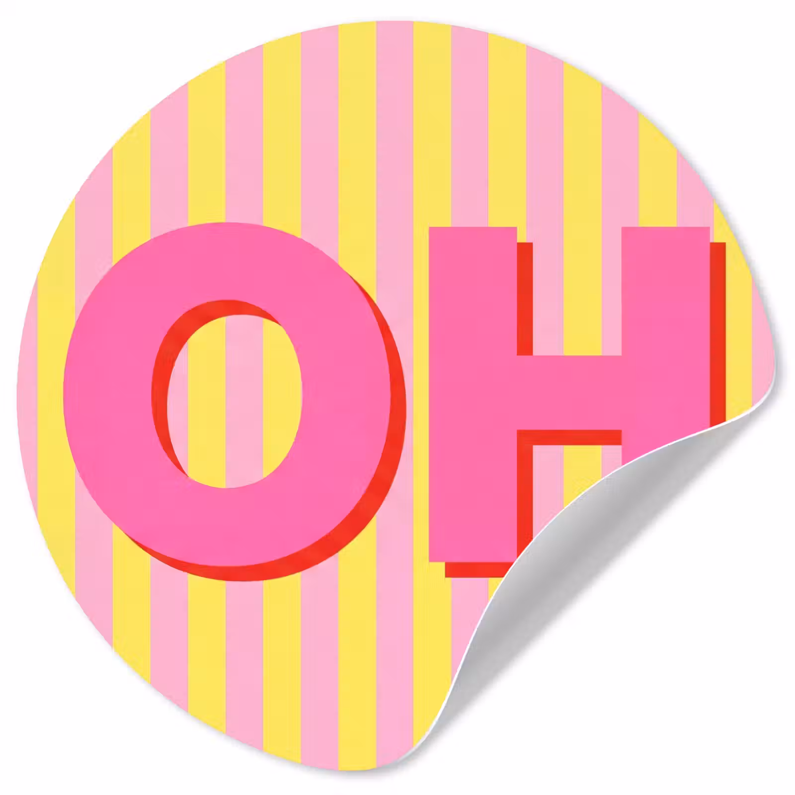 Behangcirkel - Tekst - Strepen - Roze — 1