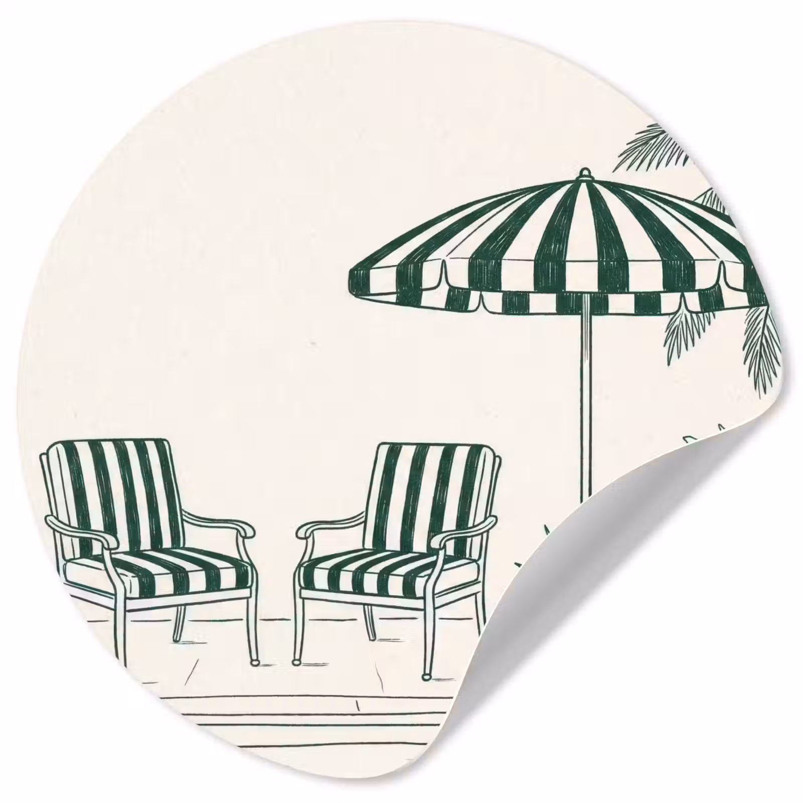Behangcirkel - Terras - Illustratie - Groen — 1