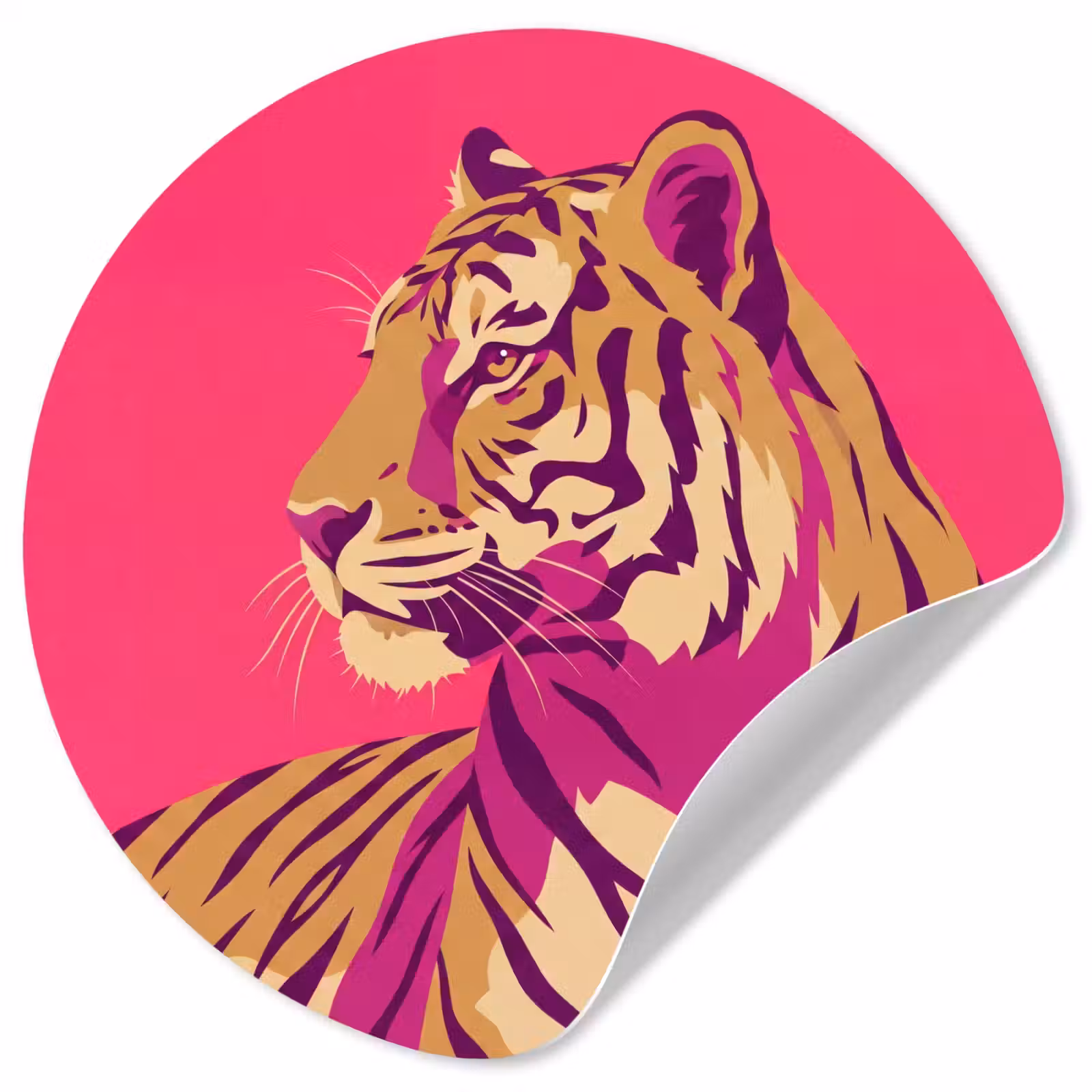 Behangcirkel - Tijger - Modern - Neon — 1
