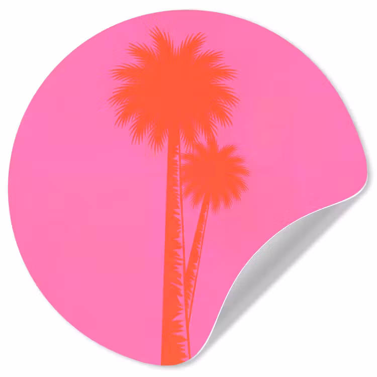 Behangcirkel - Palmbomen - Modern - Roze — 1