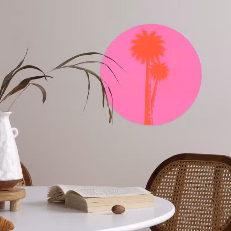 Behangcirkel - Palmbomen - Modern - Roze — 4
