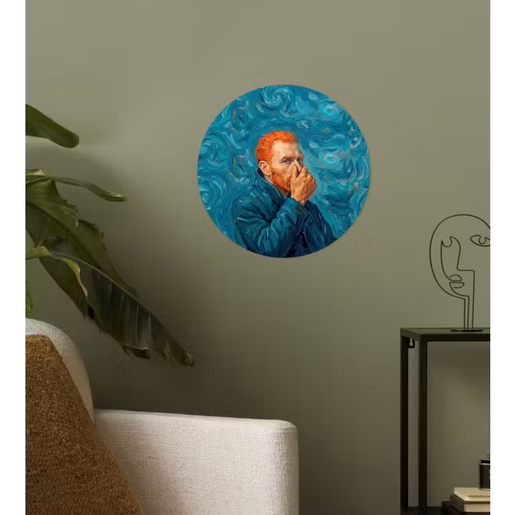 Behangcirkel - Portret - Klassiek - Blauw — 3