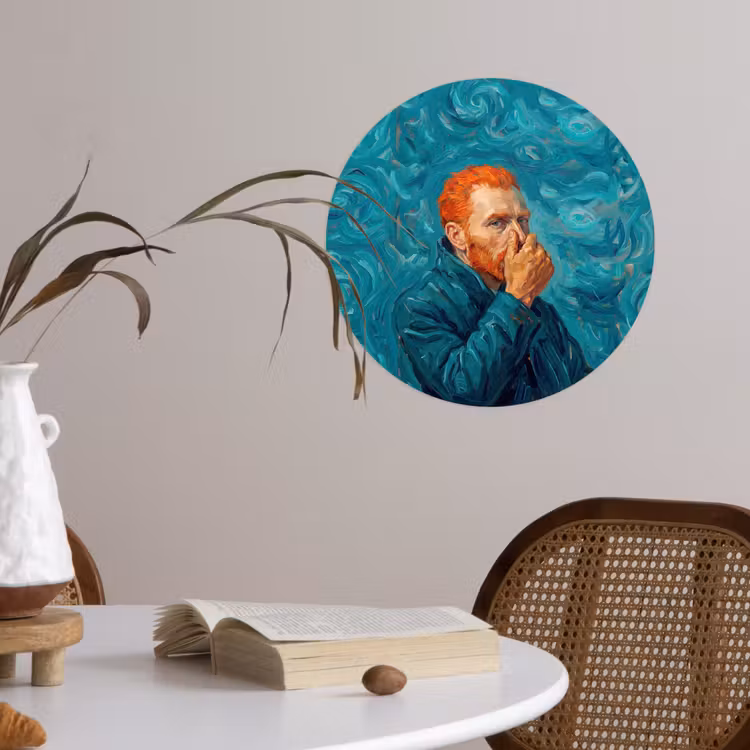 Behangcirkel - Portret - Klassiek - Blauw — 4
