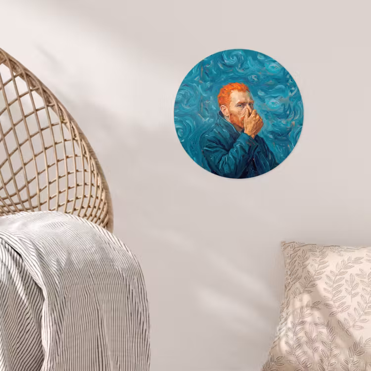Behangcirkel - Portret - Klassiek - Blauw — 5