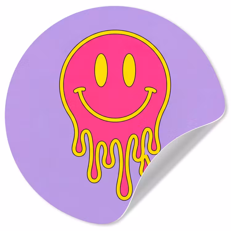 Behangcirkel - Smiley - Drip - Neon — 1