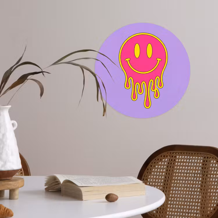 Behangcirkel - Smiley - Drip - Neon — 4